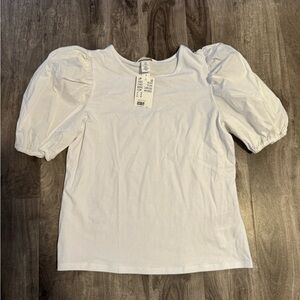 H&M White Puff Sleeve Top